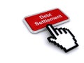 Debt settlement button on white Royalty Free Stock Photo
