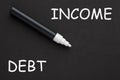 Debt-to-Income written on black background Royalty Free Stock Photo