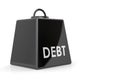 Debt weight isolated on white background Royalty Free Stock Photo