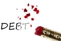 Debt word Royalty Free Stock Photo