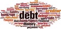 Debt word cloud Royalty Free Stock Photo