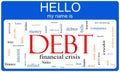 Debt Word Cloud Nametag Concept