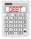 Debt. Word on display of calculator