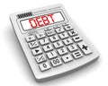 Debt. Word on display of calculator