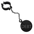 Debtor. Vector illustration ball on chain