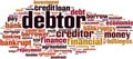 Debtor word cloud Royalty Free Stock Photo