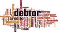 Debtor word cloud Royalty Free Stock Photo