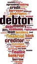 Debtor word cloud Royalty Free Stock Photo