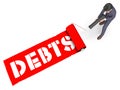 Debts Paint Represents Bad Debt 3d Rendering