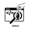 Debug icon. Software testing isolated on background Royalty Free Stock Photo
