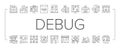 Debug Research And Fix Collection Icons Set Vector .