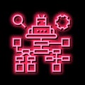 debug researching and fixing neon glow icon illustration Royalty Free Stock Photo