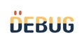 DEBUG Text Icon. Troubleshooting and Code Fix. vector design Generative AI Royalty Free Stock Photo