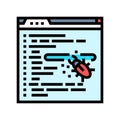 debugging code software color icon vector illustration