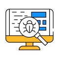 debugging code software icon color illustration