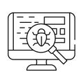 debugging code software line icon vector illustration