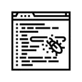 debugging code software line icon vector illustration