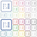 Debugging program outlined flat color icons