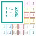 Debugging program flat color icons with quadrant frames