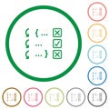 Debugging program flat icons with outlines