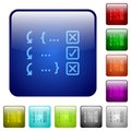 Debugging program color square buttons Royalty Free Stock Photo