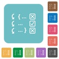 Debugging program rounded square flat icons