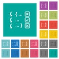 Debugging program square flat multi colored icons