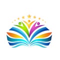 Liberty people logo with book and star.