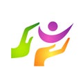 Hand care logo design template. hand care vector icon