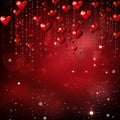 Red Heart Luxury valentine background, AIgenerated