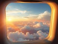 sky view from the plane window, big cloud, AIGENERATED Royalty Free Stock Photo