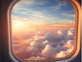 sky view from the plane window, big cloud, AIgenerated Royalty Free Stock Photo