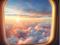 sky view from the plane window, big cloud, AIgenerated Royalty Free Stock Photo