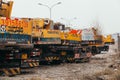 14,Dec,2014 - Beijing China,Yellow Crane trucks