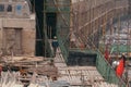 18 Dec,2014 Beijing. Work activity on a construction site in City with cranes and workers Royalty Free Stock Photo