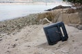 2 Dec 2007 Broken television,on a beach, environmental pollution concept picture