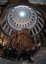 DEC 2019 - ceiling in the Church of the Holy Sepulcher - Stone of Unction in Jerusalem, Israel