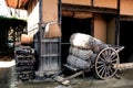 Wooden cart at Boso No Mura Open air museum, Chiba, Japan