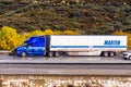 Dec 8, 2019 Los Angeles / CA / USA - Marten Transport truck driving on the freeway; Marten Transport, Ltd is an American trucking