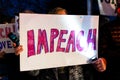 Dec 17, 2019 Mountain View / CA / USA - Impeach sign raised at the Impeachment Eve Vigil rally held in one of the cities of San