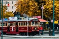 2018 DEC 22, New Zealand, Christchurch, Tram and toursit in city centre