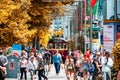 2018 DEC 22, New Zealand, Christchurch, Tram and toursit in city centre