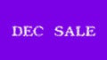 Dec Sale cloud text effect violet isolated background