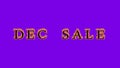 Dec Sale fire text effect violet background