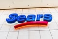 Dec 6, 2019 San Jose / CA / USA - Sears logo on the facade of one of their department stores; several Sears stores are scheduled
