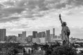 Odaiba Rainbow bridge with Tokyo bay view at evening - Balck and white Royalty Free Stock Photo