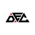 DEC triangle letter logo design with triangle shape. DEC triangle logo design monogram. DEC triangle vector logo template with red Royalty Free Stock Photo