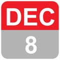 8 DEC - Reminder and to-do dated Royalty Free Stock Photo