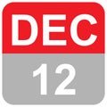 12 Dec - Special event reminder Royalty Free Stock Photo