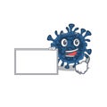 Decacovirus with board cartoon mascot design style